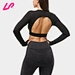 long sleeve crop top open back
